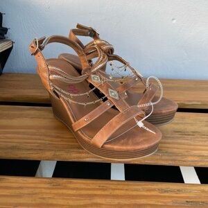 Jellypop Brown Wedge Sandals